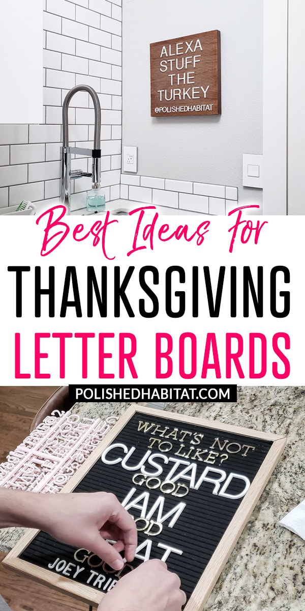 Best Ideas for Thanksgiving Letter Boards (Phrase with photos of a wood & black letter board) 