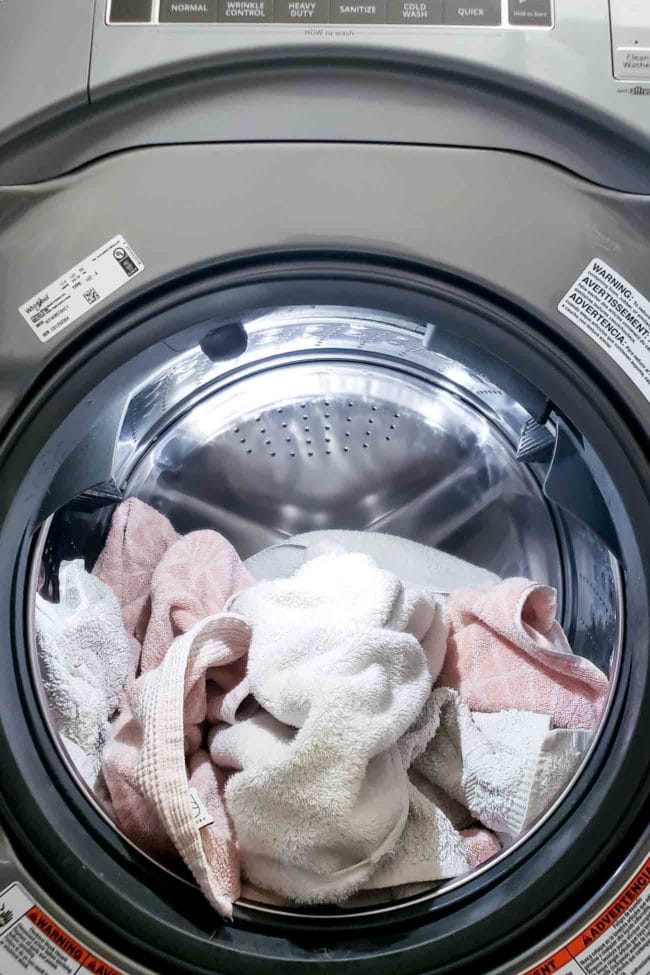 Towels in washing machine