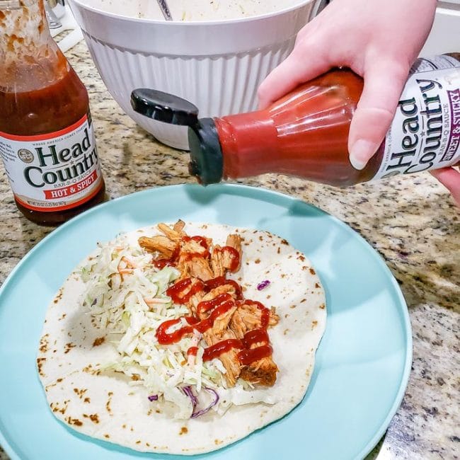 BBQ Pork & Coleslaw on Tortilla