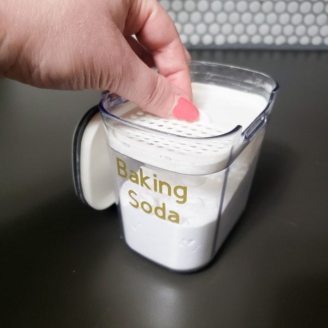 Neatly organized transparent canisters for baking ingredients