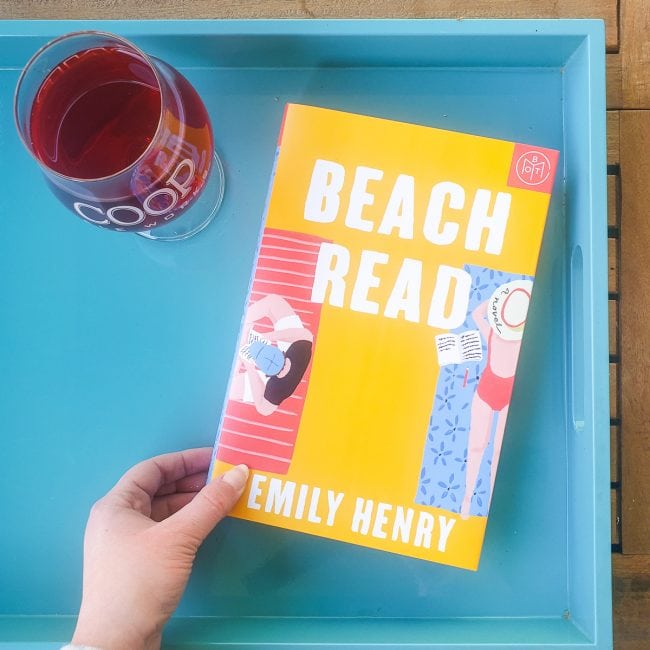 Beach Read Book on Teal Tray