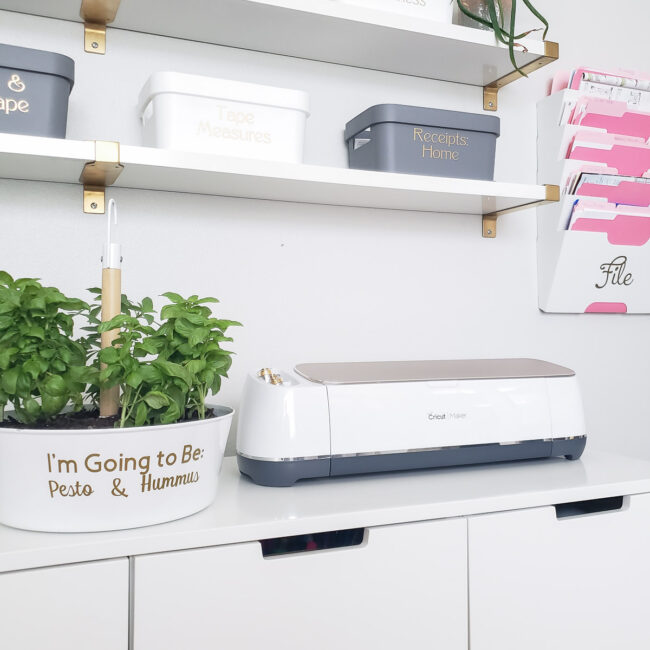 herb planter next to cricut maker