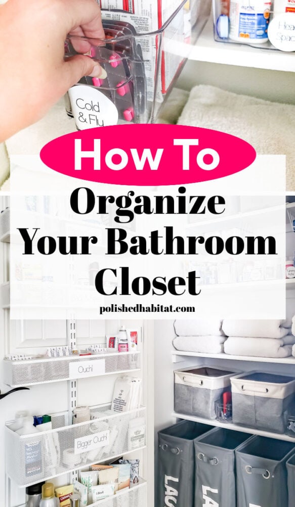 How to Organize a Bathroom Closet the Easy Way! - Joyful Derivatives