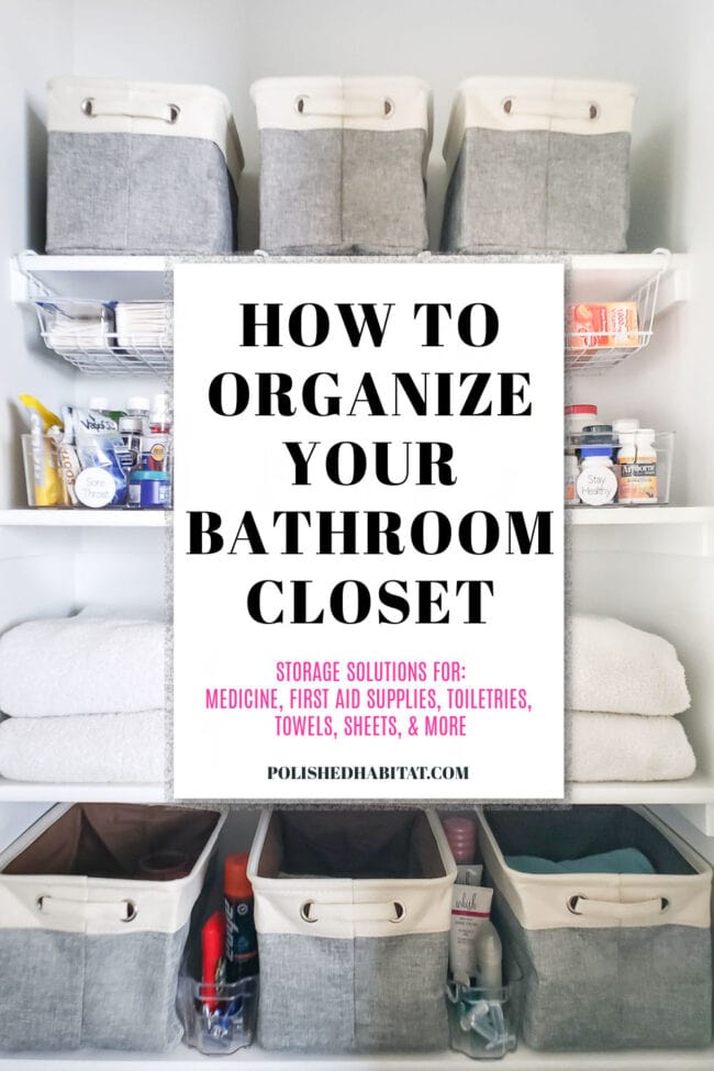 How to Organize a Bathroom Closet the Easy Way! - Joyful Derivatives