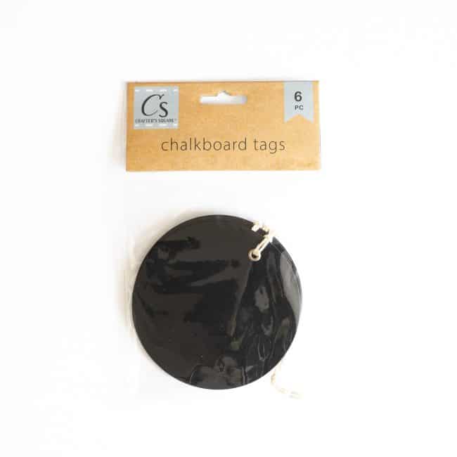 round black chalkboard labels with twine hanger